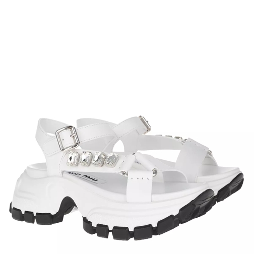 Miu Miu Crystal Sandal White Sandaler