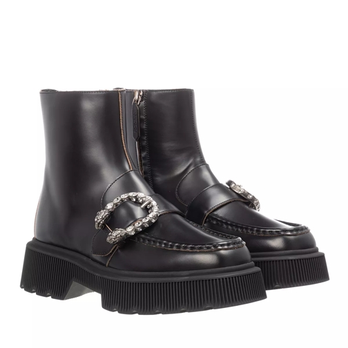 Gucci Tiger Head Boots Leather Black Stiefelette