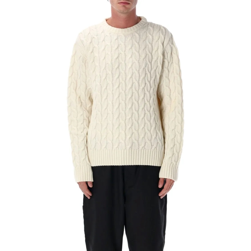 Arte Antwerp Pullover Textured Cable Knit Sweater Neutrals