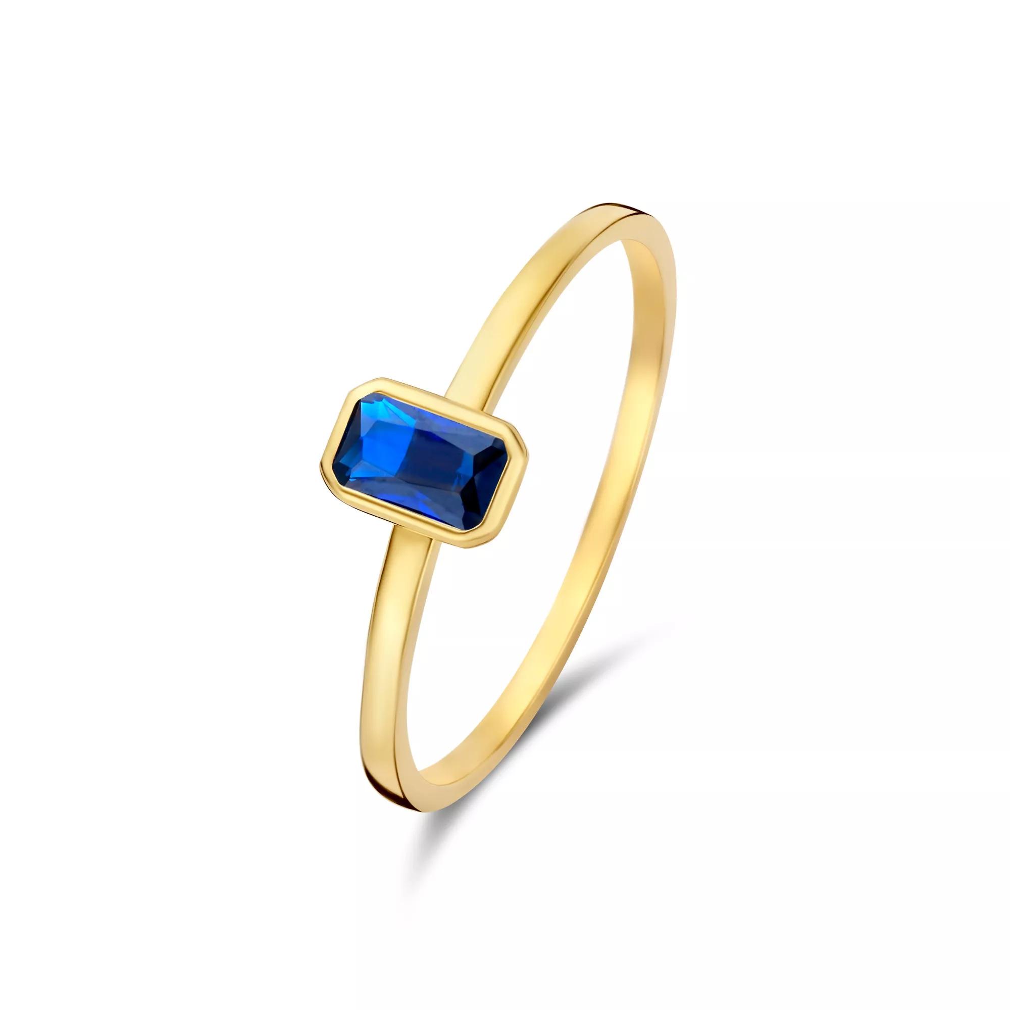 Isabel Bernard Ring - Isabel Bernard Baguette damen Ring 585 Gold IB3300 - Gr. 50 - in Blau - für Damen