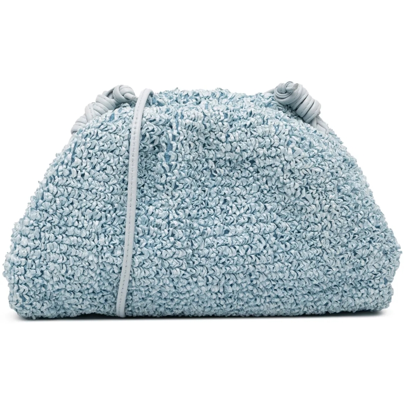 Bottega Veneta Schultertasche Boucle Curly Raffia The Mini Pouch Crossbody blau