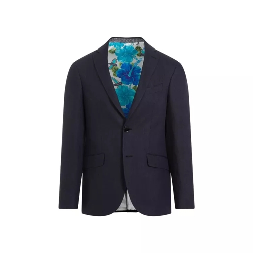 Etro Roma Dark Blue Linen Jacket Blue 