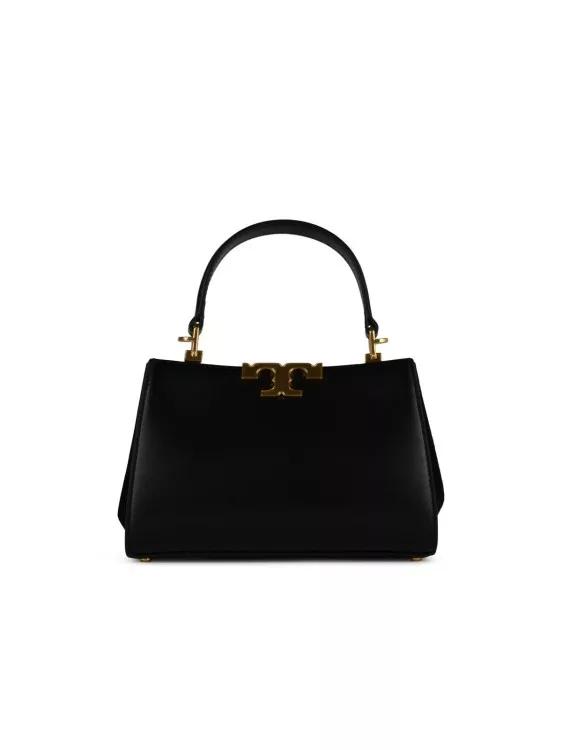 TORY BURCH Shoppers Eleonor' Mini Bag In Black Leather in beige