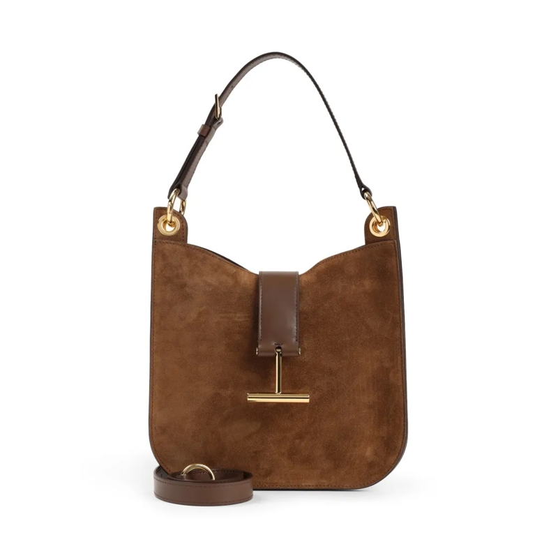 Tom Ford Schultertasche Brown Calf Leather Shoulder Bag Brown