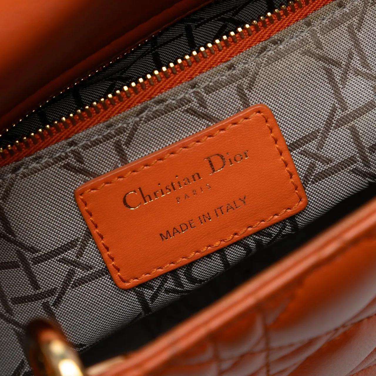 Thumbnail - Christian Dior Hobo Bags - Small Lambskin Cannage MyABCDior Lady Dior - Gr. unisize - in Orange - für Damen