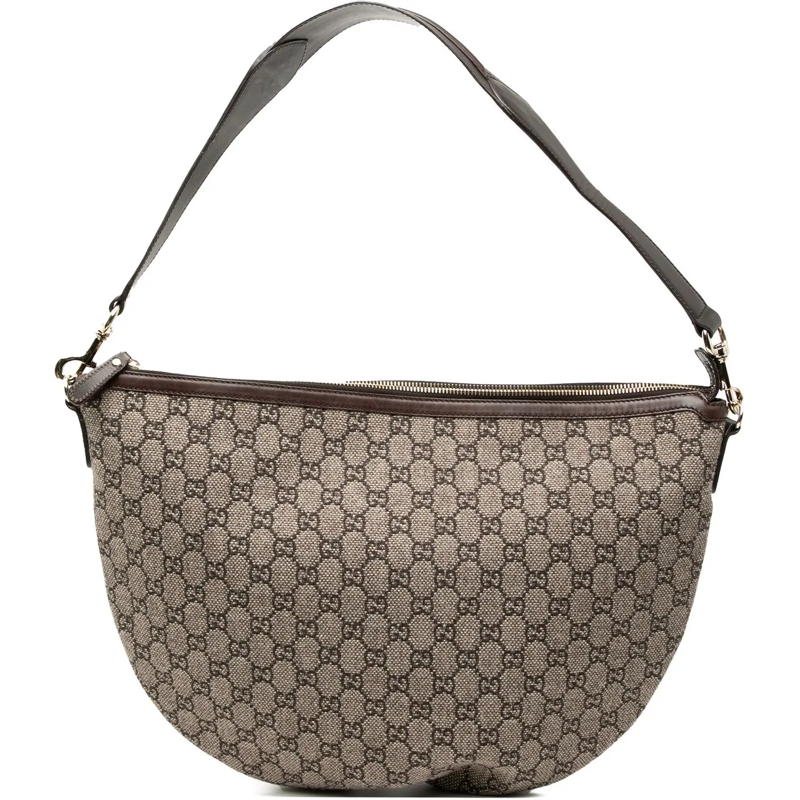 Gucci Schultertasche GG Tweed Half Moon Hobo grau