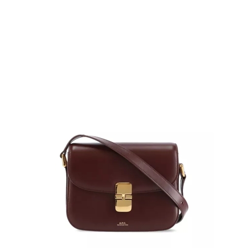 A.P.C. Small Grace Shoulder Bag Burgundy Axelremsväska