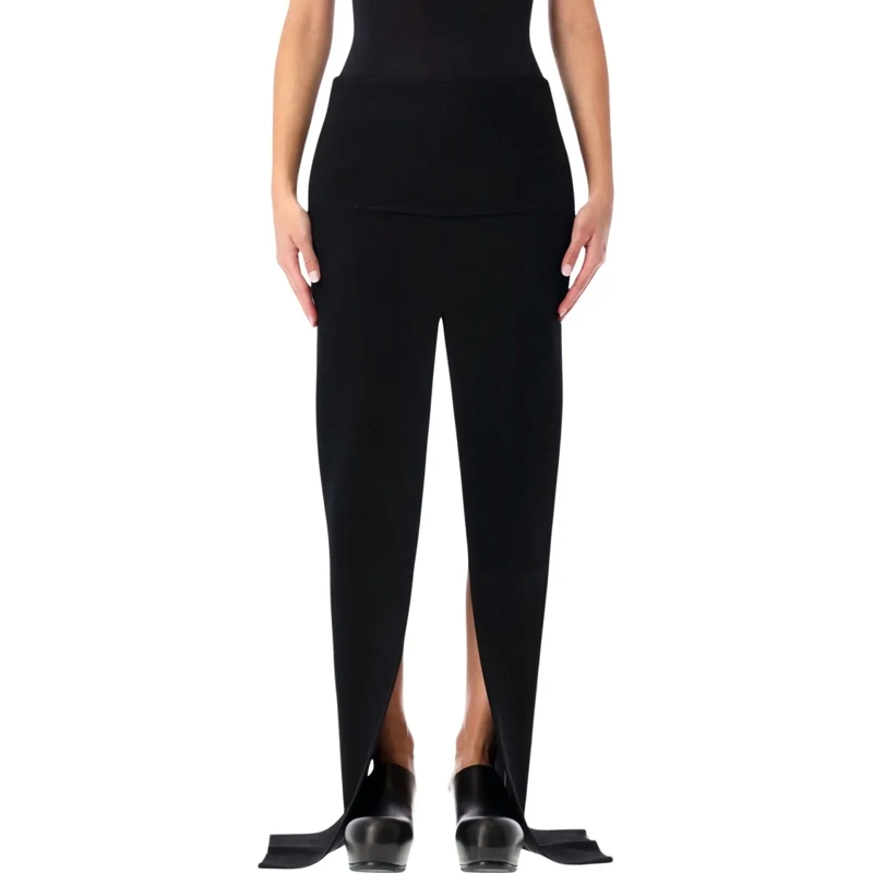 Rick Owens Minirok Black Long Sliced Skirt Black