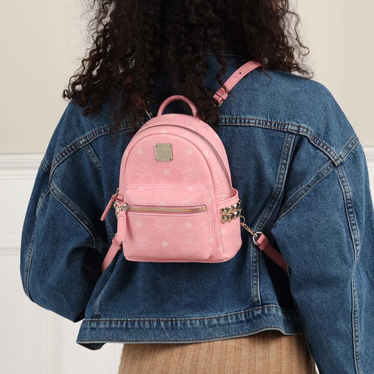 Mcm Stark Visetos Backpack - Blossom Pink