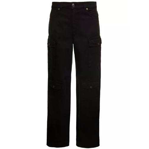 Pinko Black 'Cargo' Pants Eight-Pocket Style In Cotton D Black Cargo-byxor