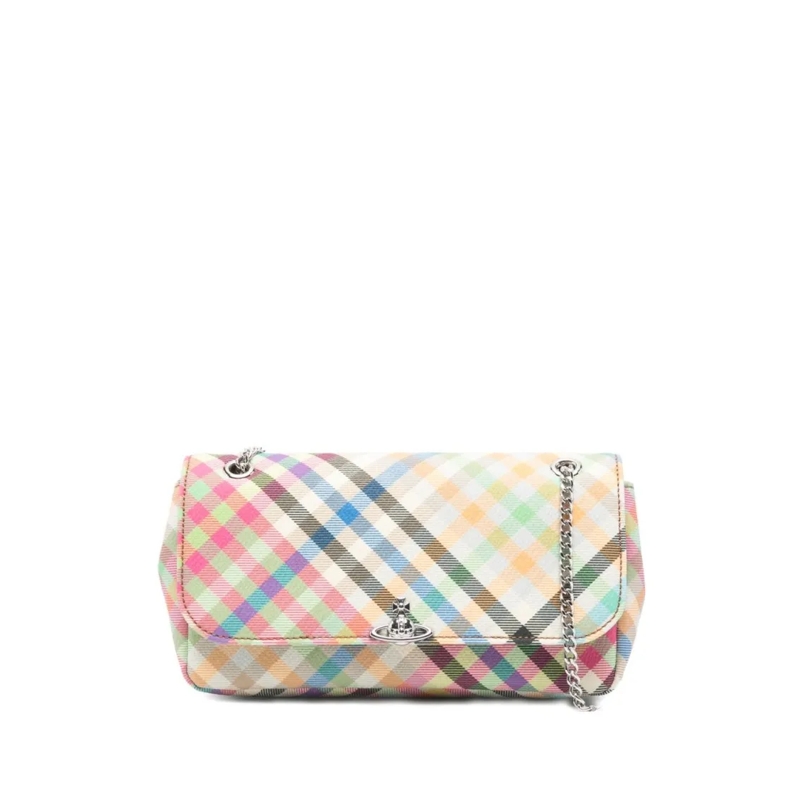 Vivienne Westwood Schultertasche Rectangular Cream Plaid Shoulder Bag Multicolor