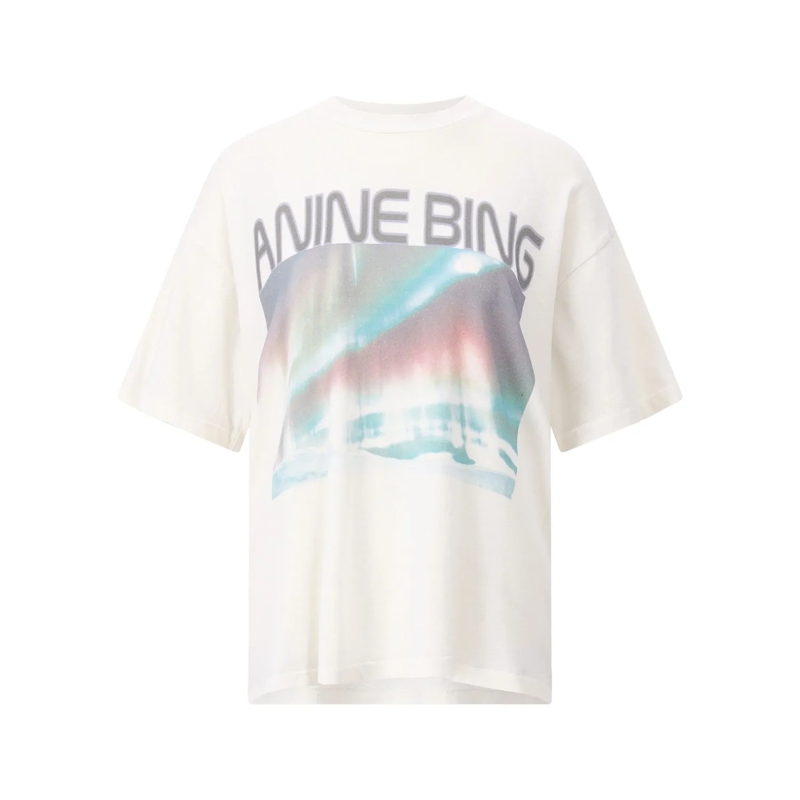 Anine Bing Chemise T-Shirt mit Print Creme