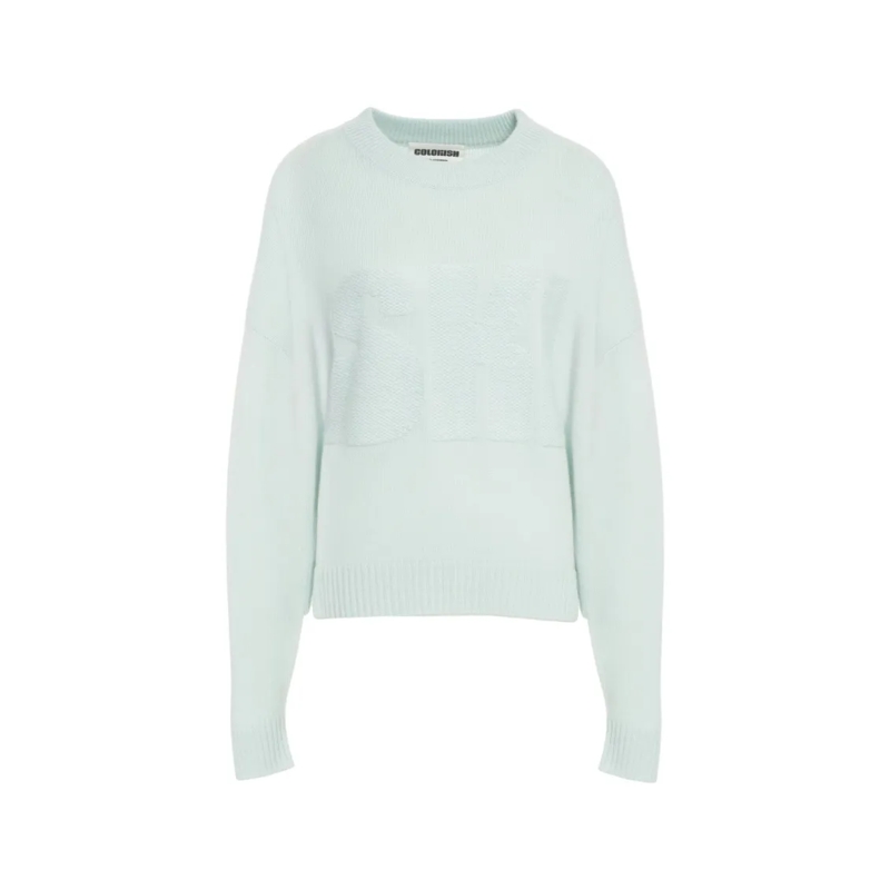Crush Pullover Classic Fit Cashmere Sweater With Ribbed Details White