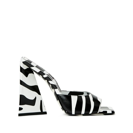 The Attico Muil Devon Zebra Print 115Mm Mules Black