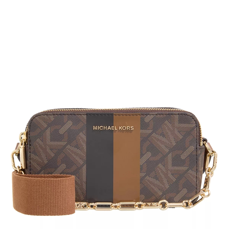 MICHAEL Michael Kors Crossbody Bag Jet Set Small Double Zip Camra Chain Xbody Brown Luggage