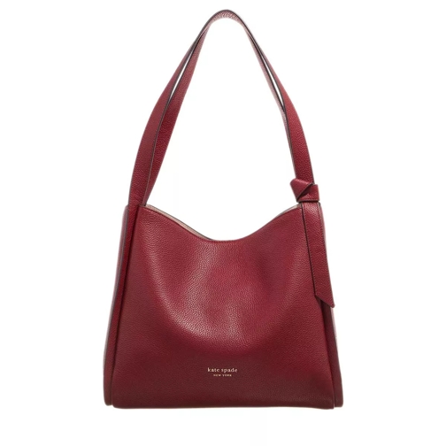 Kate Spade New York Knott Pebbled Leather Large Shoulder Bag Autumnal Red Hobo Bag