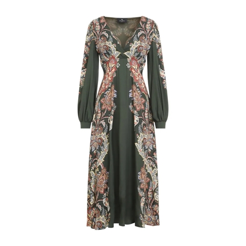 Etro  Printed Midi Dress Green