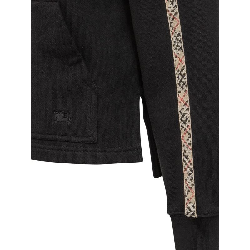 Burberry Gilet Felpa con Cappuccio e Zip con Tasche a Marsupio schwarz(Image 4)