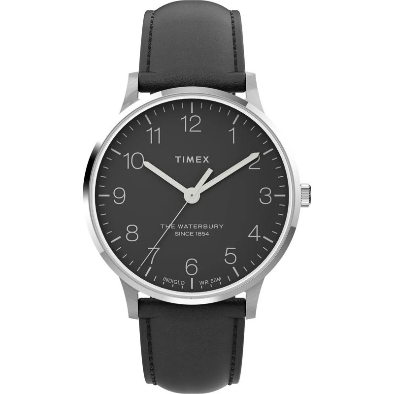 Timex Automatikuhr Analoge Uhr Waterbury Classic schwarz