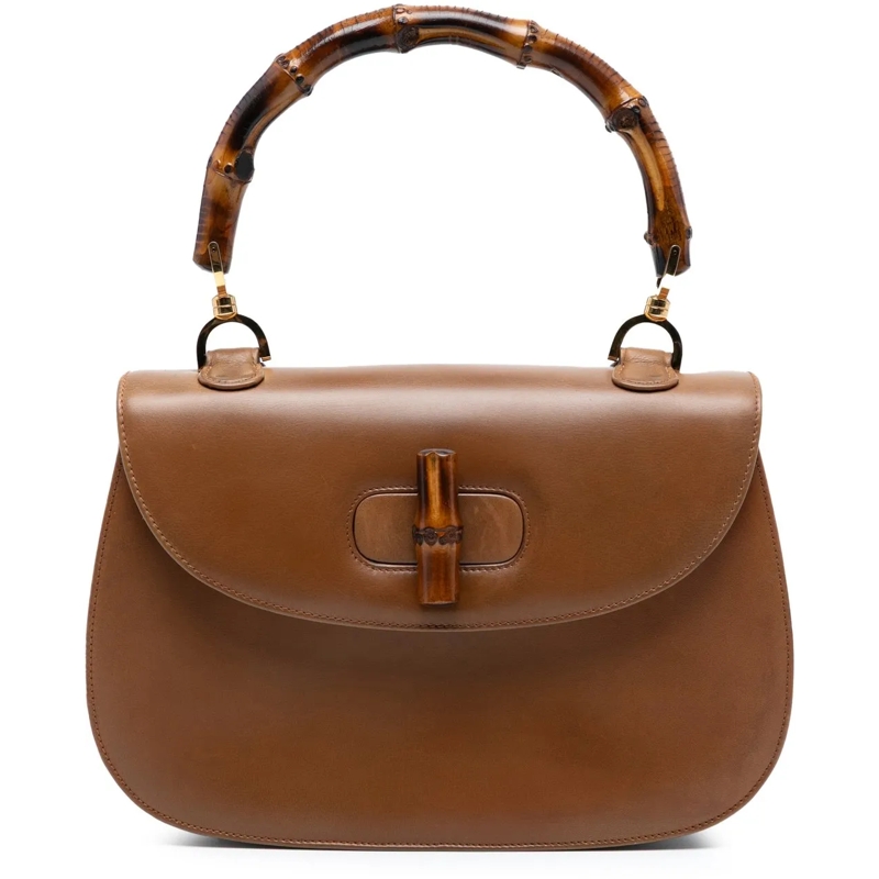 Gucci Tote Calfskin Bamboo Night braun