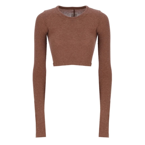 Rick Owens Brown Crew Neck T-shirt Brown Topjes met lange mouwen