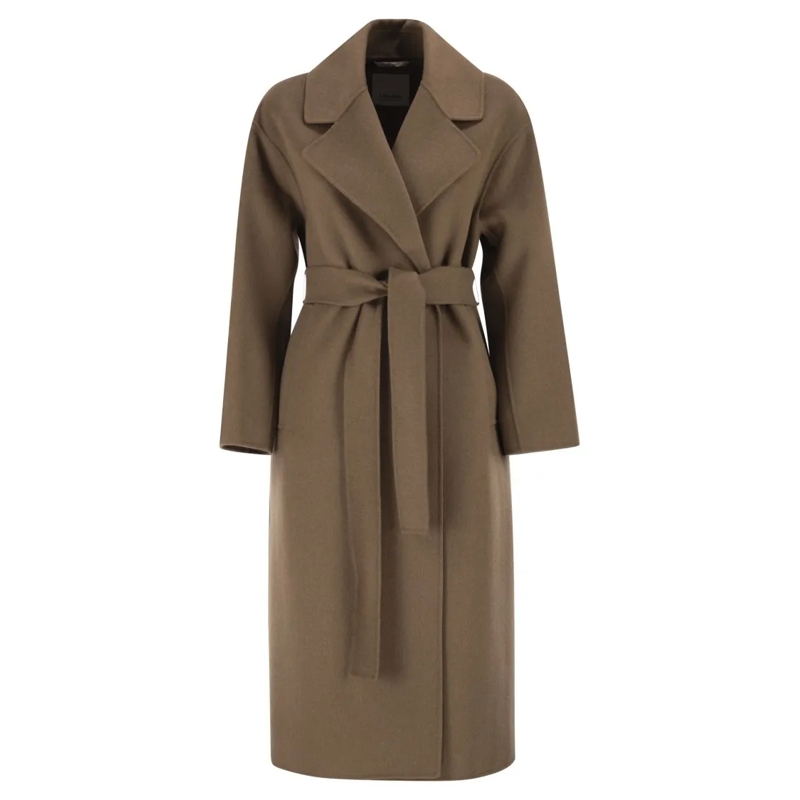 Max Mara Bontjassen Smmhobby - Long Wool Drape Coat Brown