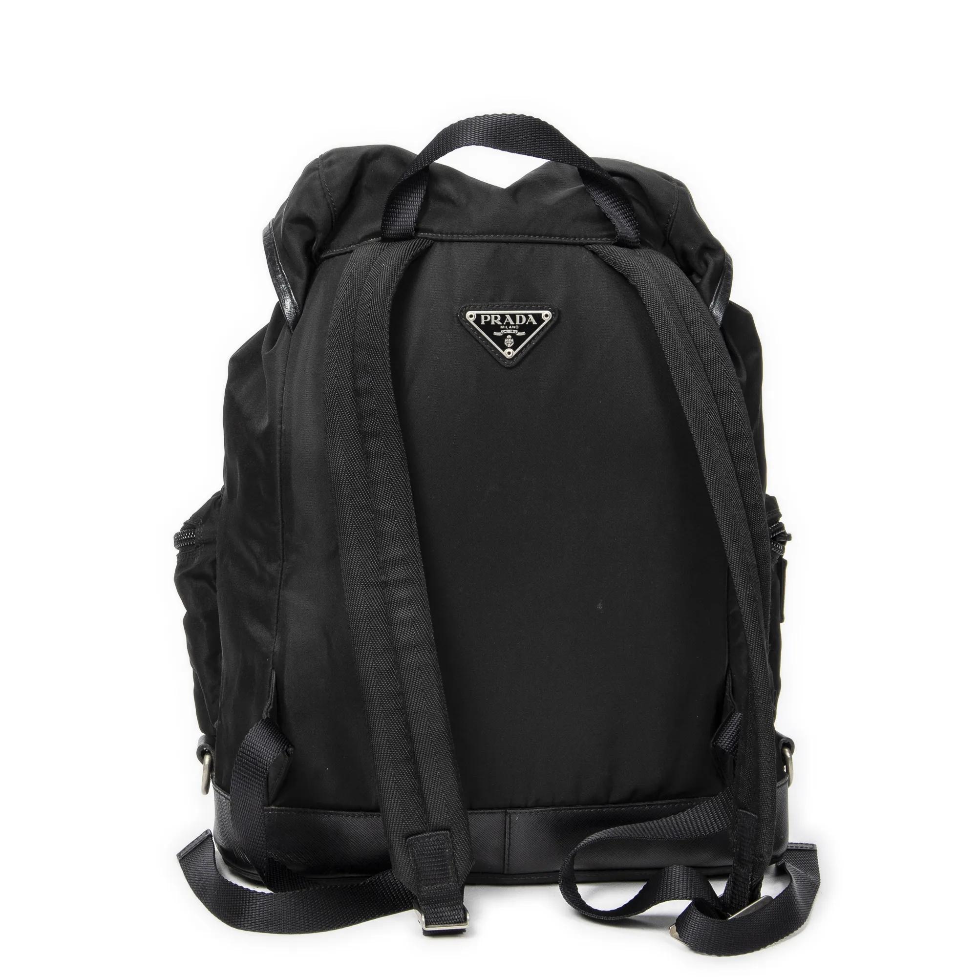 Thumbnail - Prada Crossbody Bags - Double Pocket Drawstring Backpack - Gr. unisize - in Schwarz - für Damen