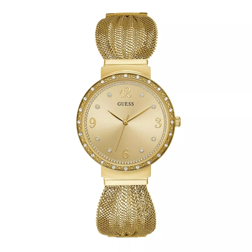 Guess Women Quartz Watch Chiffon Gold Dresswatch