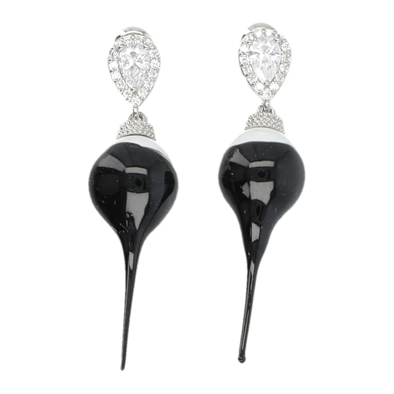 Ottolinger Ohrstecker Black Dipped Pearl Drop Earrings Black