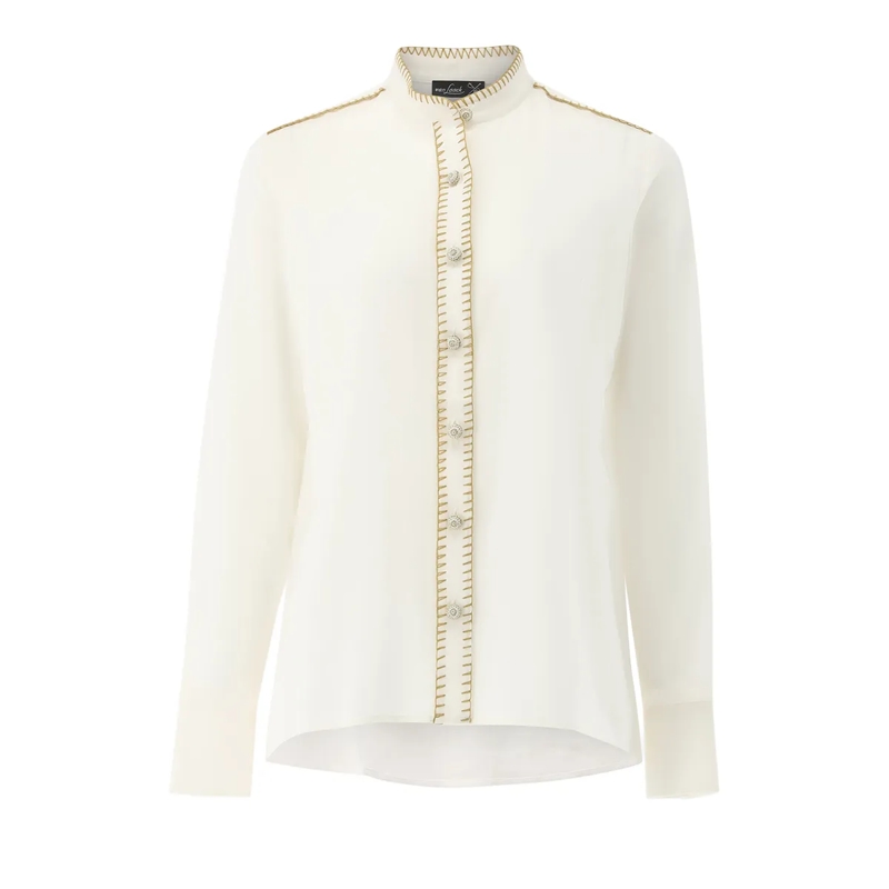 VAN LAACK Bluse Bluse Modern Fit Uni beige