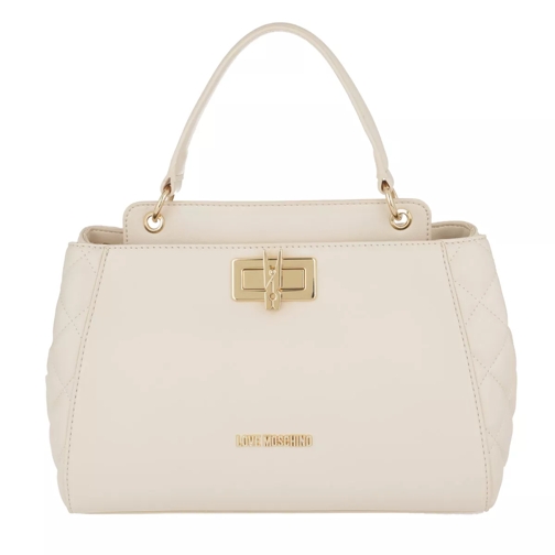 Love Moschino Quilted Nappa Pu Tote Avorio Fourre-tout