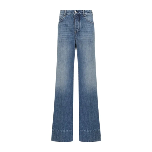 Bottega Veneta Wide Leg Denim Jeans Blue 