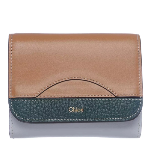 Chloé Compact Wallet Leather Autumnal Brown Portafoglio con patta