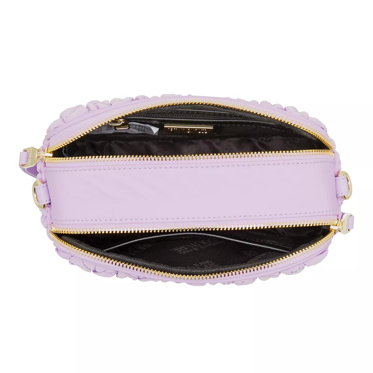 QUILTED CROSSBODY BAG WITH METAL DETAIL - Purple