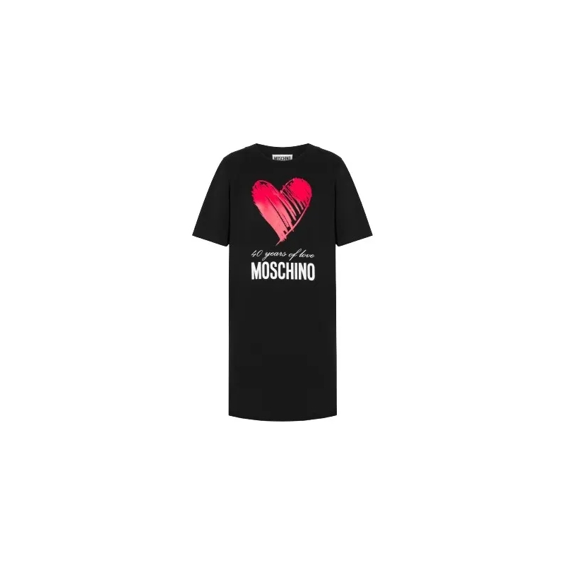 Moschino Minikleid Black Short Dress In Cotton Jersey Black