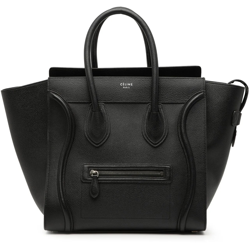 Celine Shopper Mini Leather Luggage Tote schwarz