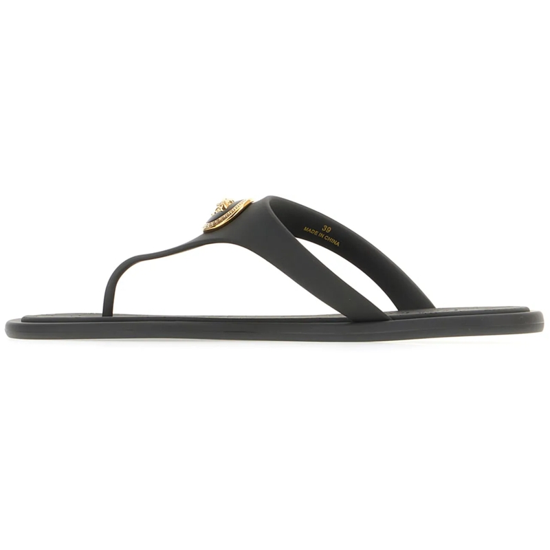 Versace Slides Versace Black rubber thong sandals schwarz(Image 3)