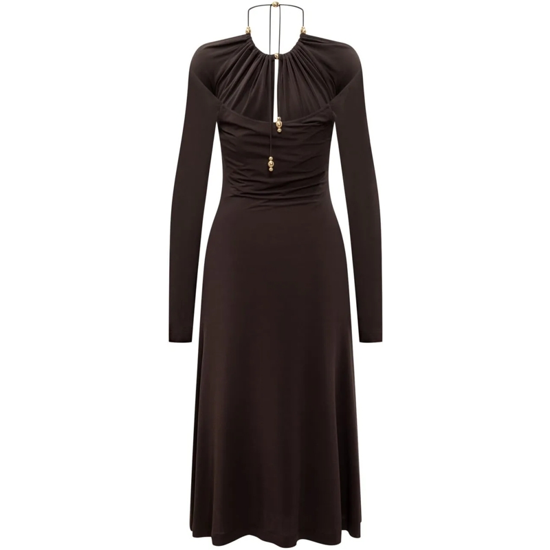 Salvatore Ferragamo Robe longue Abito in Crepe schwarz(Image 2)