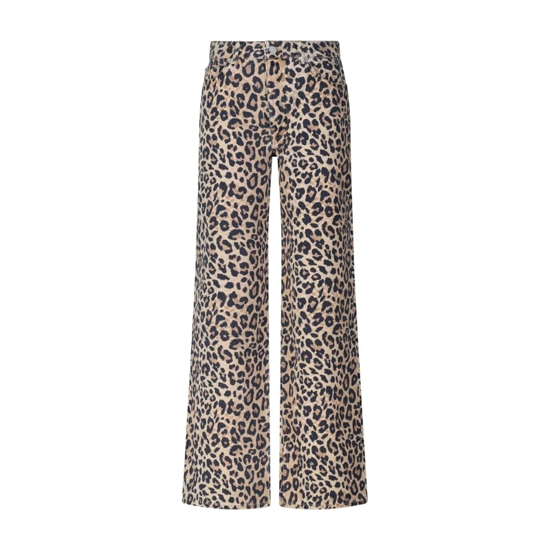 Lala Berlin  Wide-Leg Jeans Pina mit Animal-Muster Hellbraun