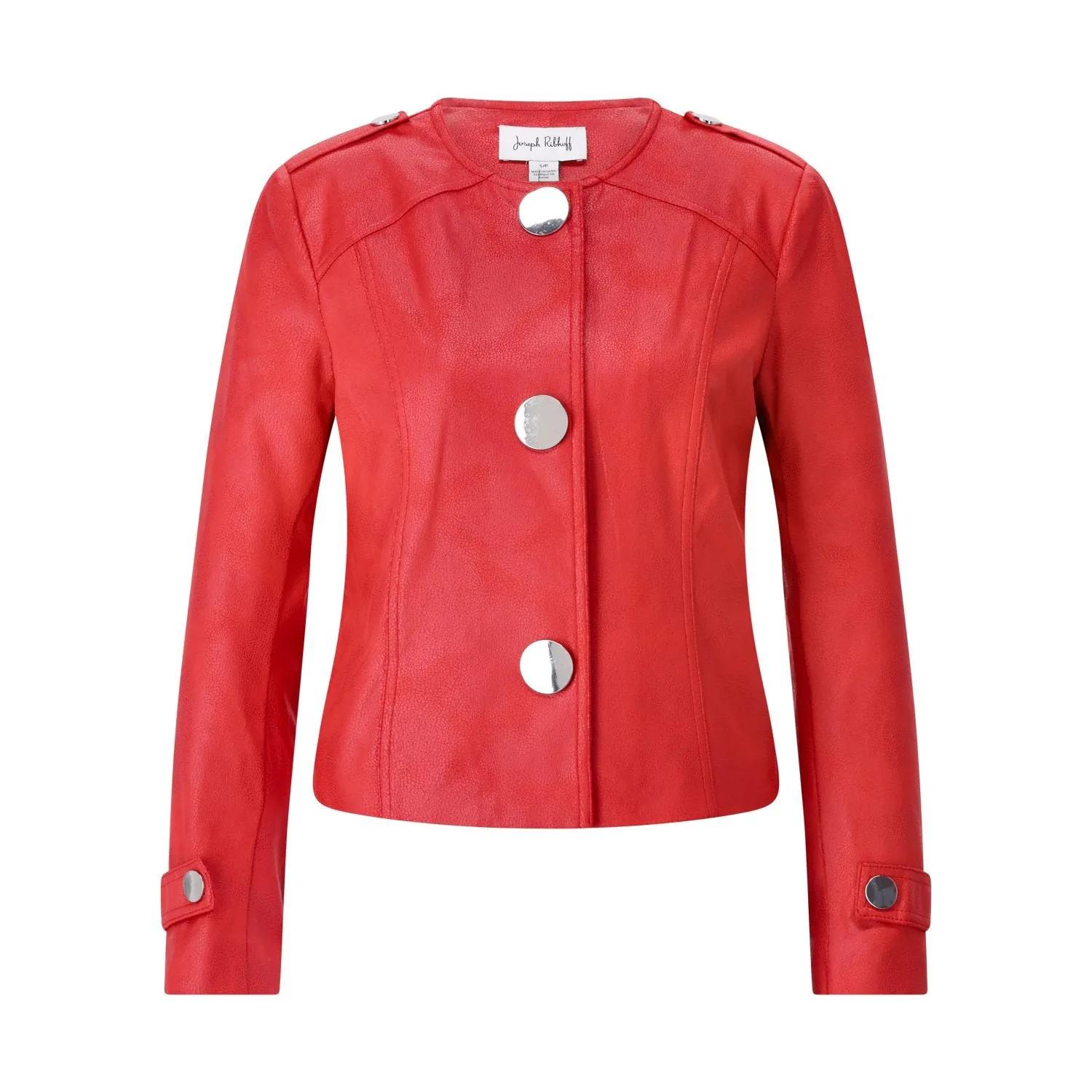 Thumbnail - Joseph Ribkoff - Jacke in Leder-Optik - Größe S - rot