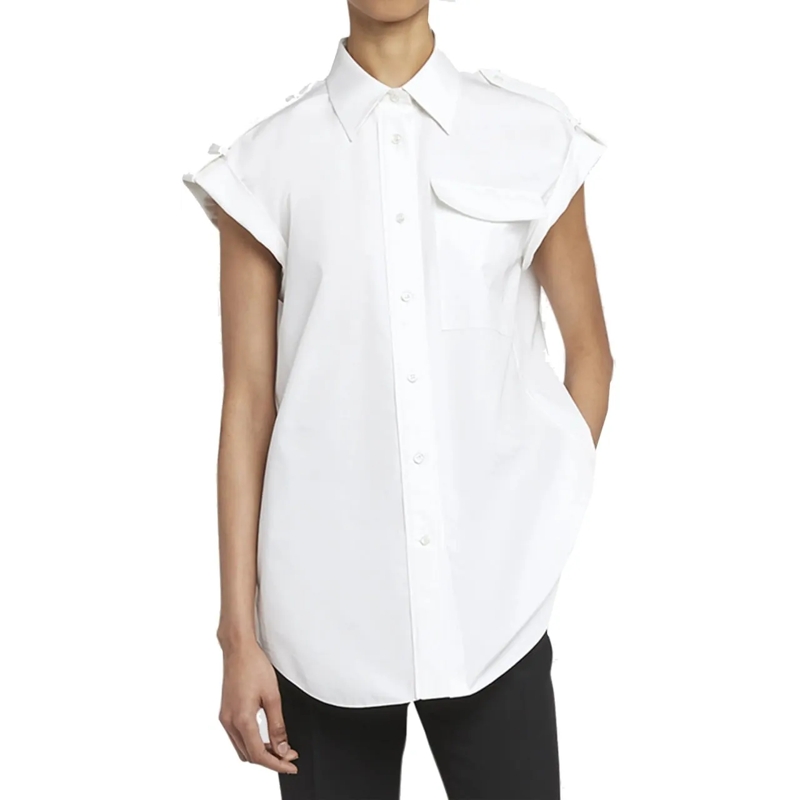 Alexander McQueen Haut décontracté Alexander McQueen Cotton Shirt weiß