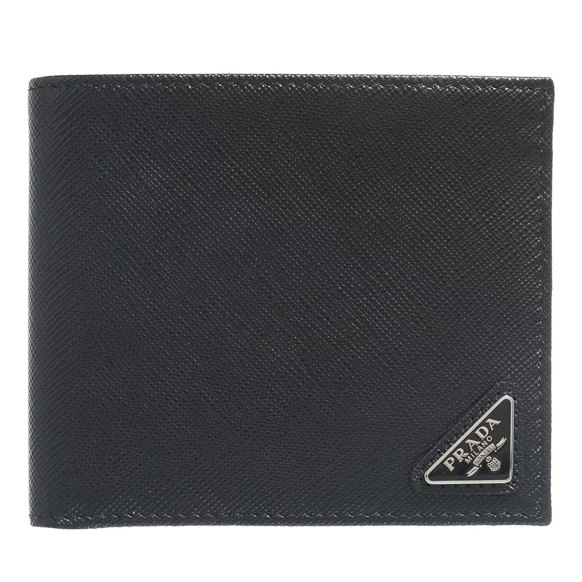 Prada Saffiano Leather Wallet Black Bi Fold Wallet