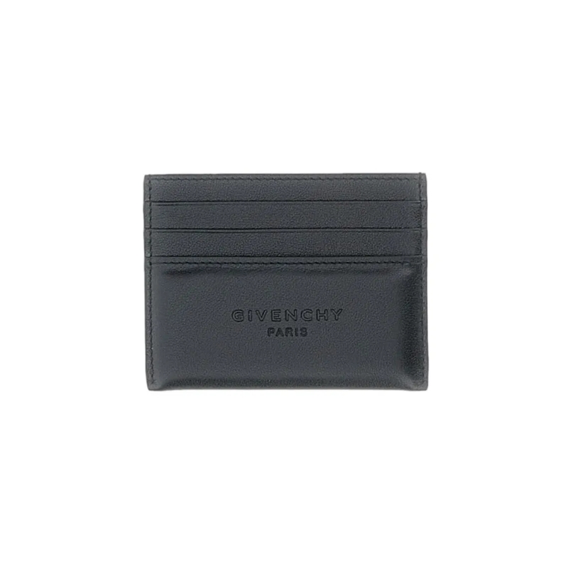 Givenchy Geldbörse Leather Card Holder With Embossed Logo Black