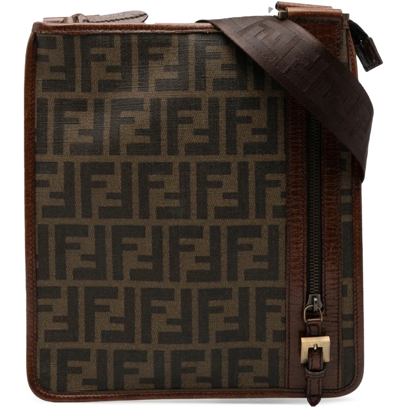 Fendi Schultertasche Zucca Coated Canvas Crossbody braun
