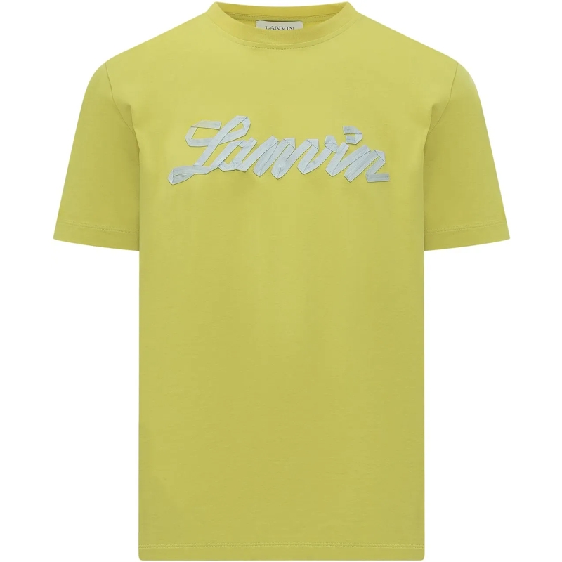 Lanvin T-Shirt T-shirt a Maniche Corte con Ricamo gelb