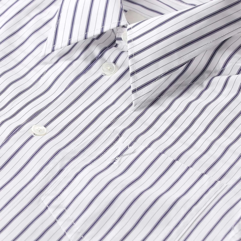 AMI Paris Bluse Gestreifte Hemdbluse blau(Image 4)