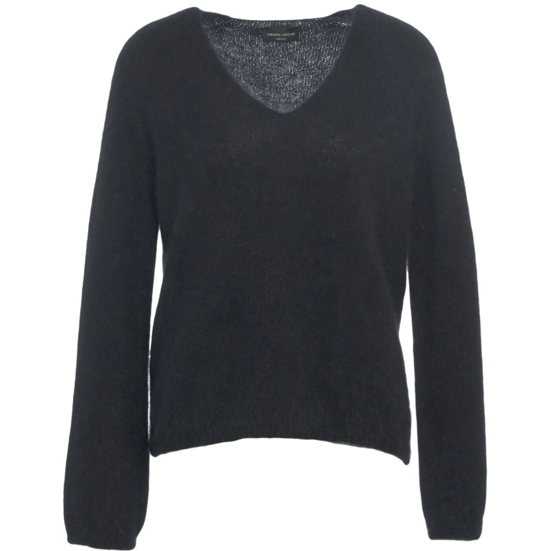 Roberto Collina  V-Neck Pullover schwarz