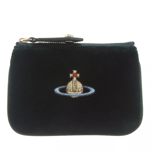 Vivienne Westwood Embroidered Orb Coin Purse Green Porte-monnaie