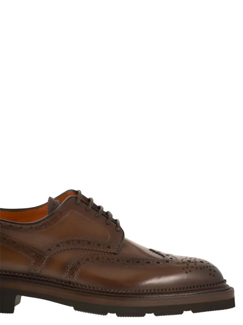 Thumbnail - Lace-Up Derby Brogue In Leather - Gr. 9 - in Schwarz