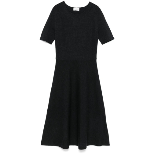 P.A.R.O.S.H. Midi-Kleider Flared Knit Dress Black